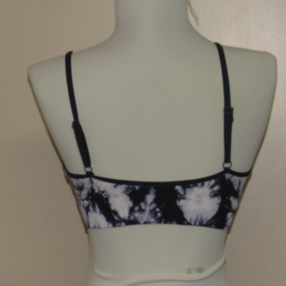 3 Mae Women's Seamless Blue Tie Dye Bralettes Med - Picture 2 of 5